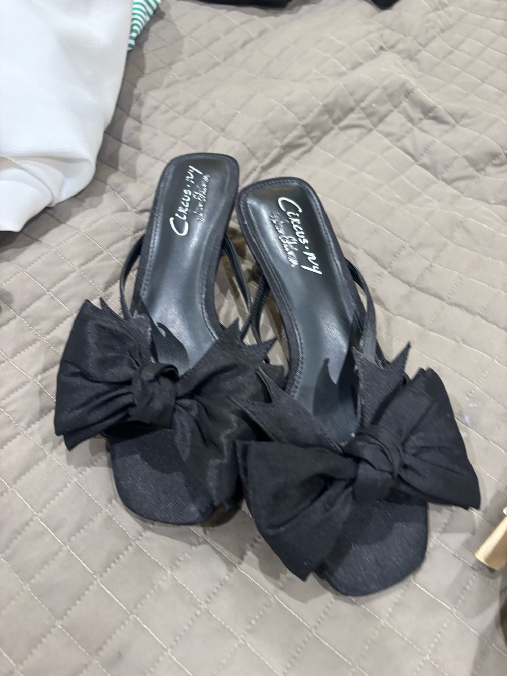 Circus by Sam Edelman Black Bow Slingback Sandals